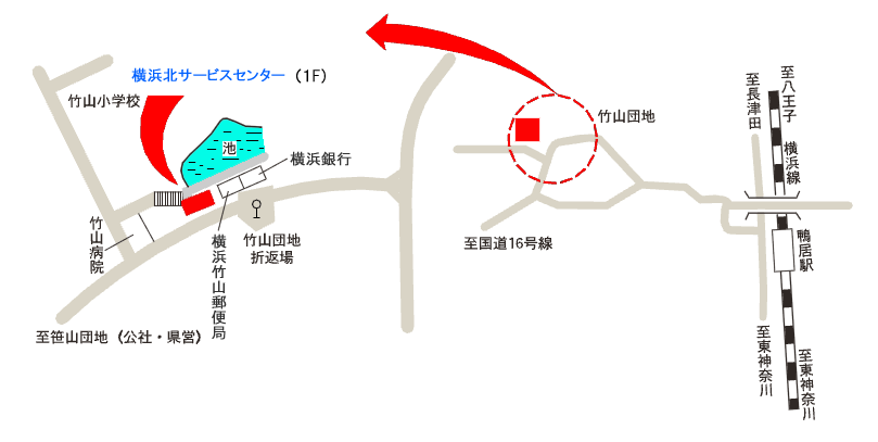 横浜北サービスセンター地図